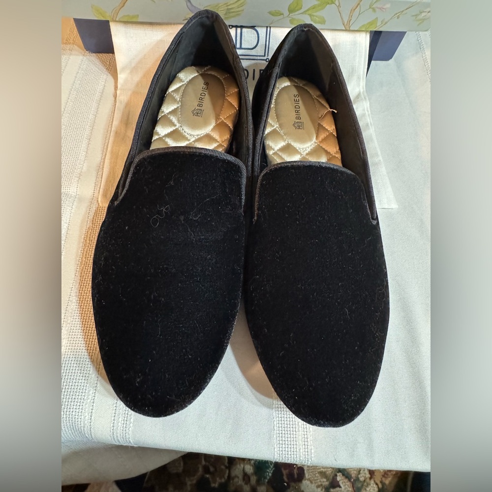 Birdies Classic Black Velvet Slip-Ons - Picture 8 of 12